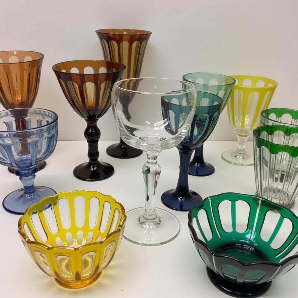 Display of Art Deco Glassware