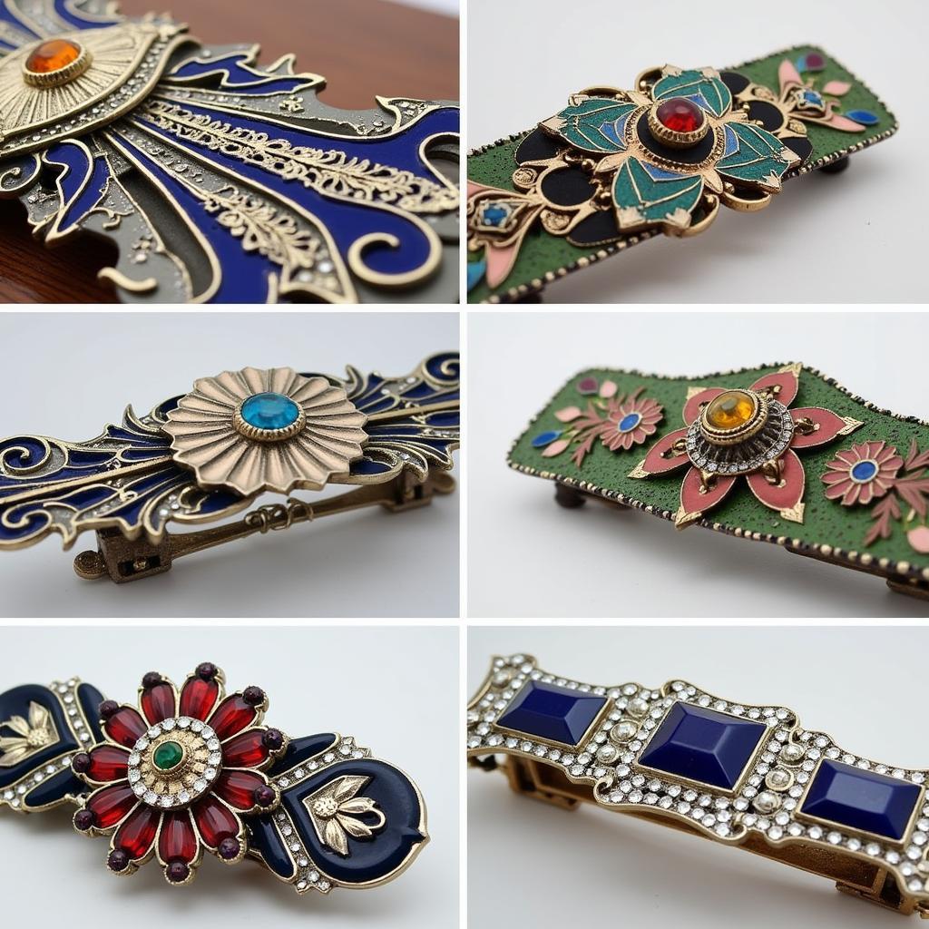 Intricate Art Deco Hair Clip Designs