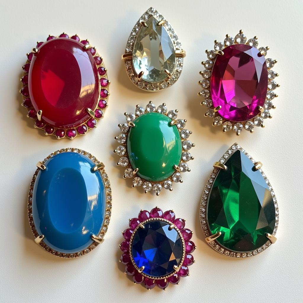 Variety of gemstones used in Art Deco jewelry