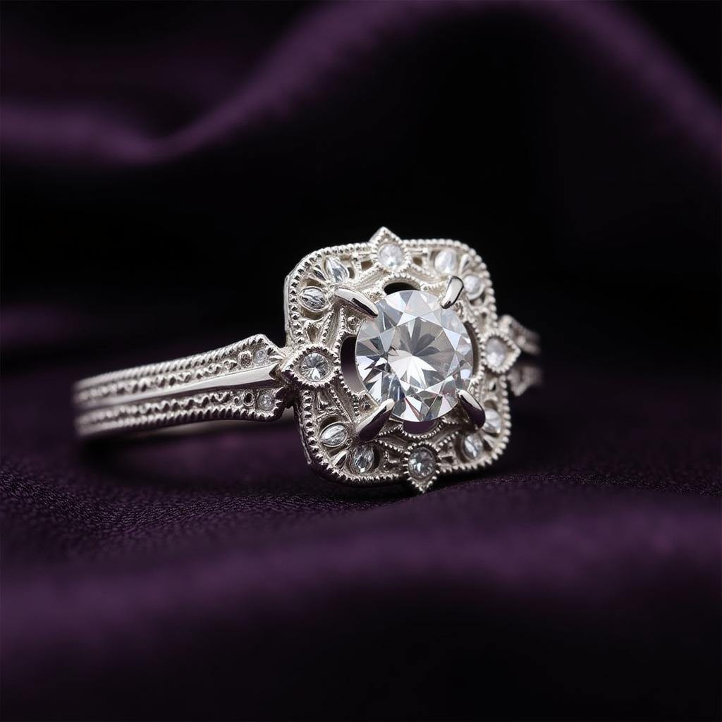 Art Deco platinum and diamond ring