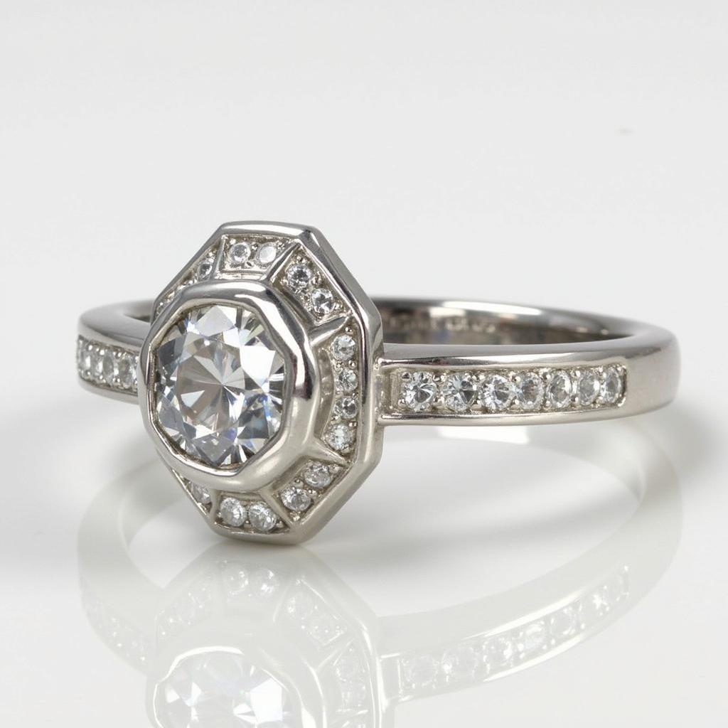 Art Deco Men's Diamond Ring in Platinum Setting