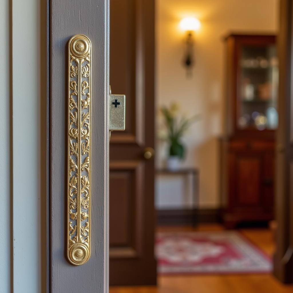 An Art Deco Mezuzah Adorning a Doorway