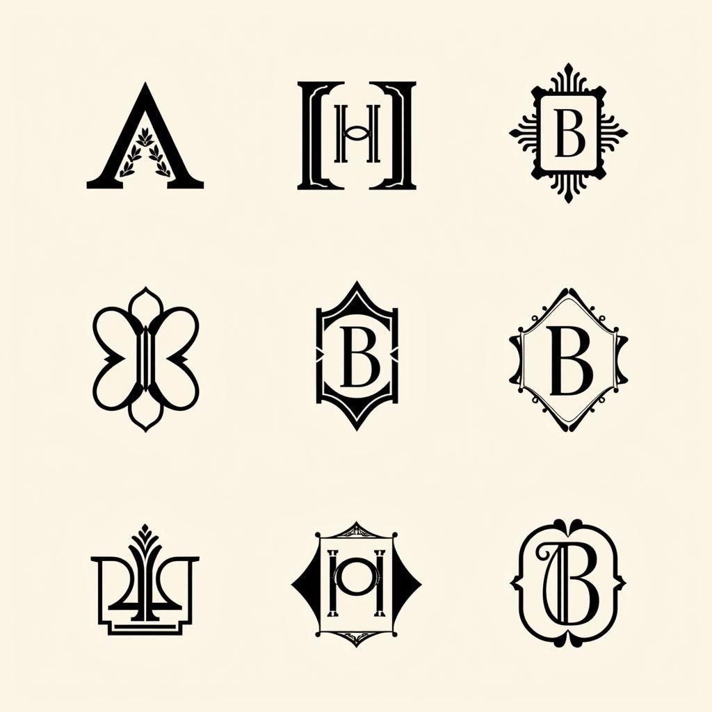 Art Deco Monogram Initial Design Example