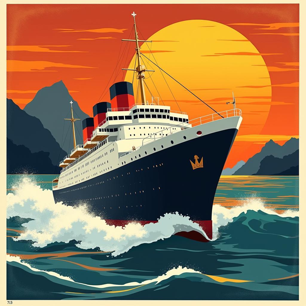 Art Deco Ocean Liner Poster