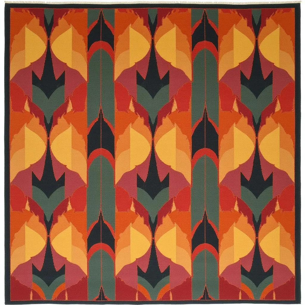 Art Deco rug design with intricate geometric patterns