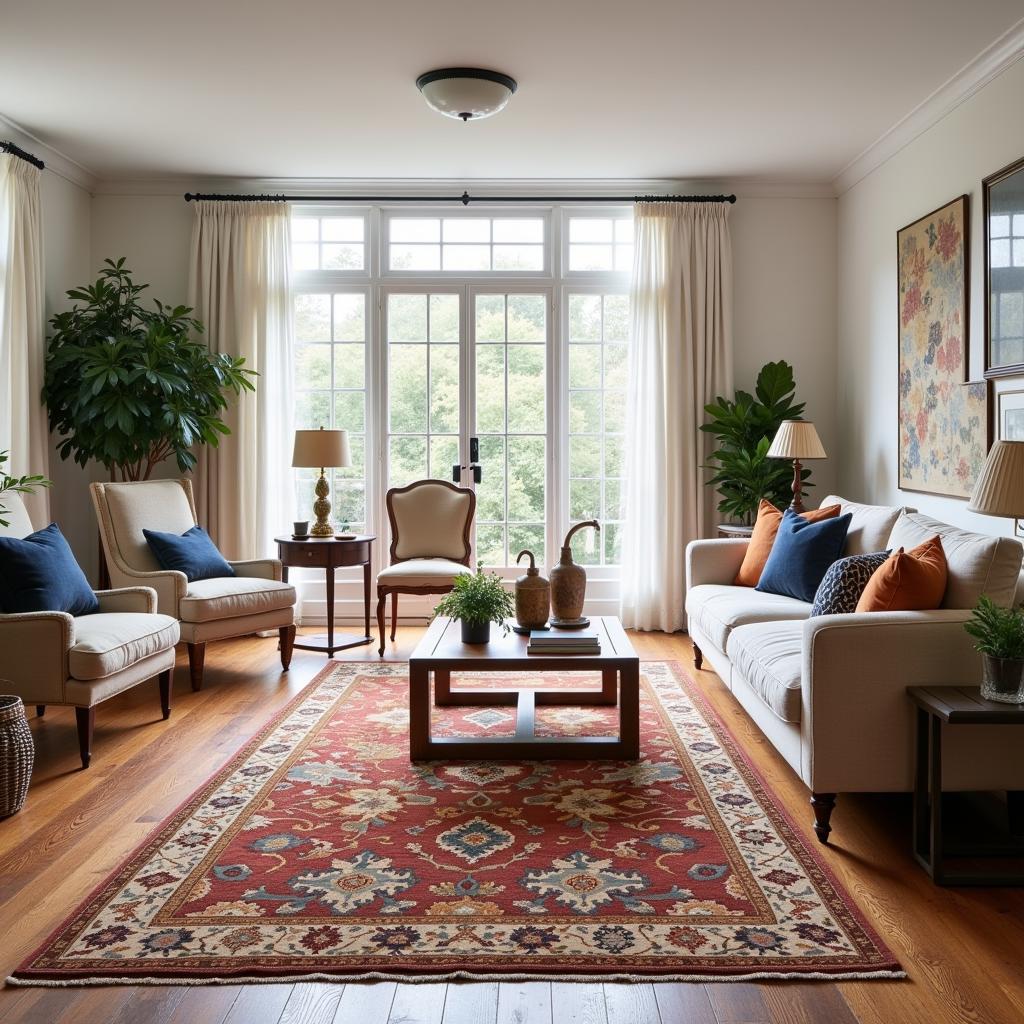 Art Deco Rug in a Living Room Setting