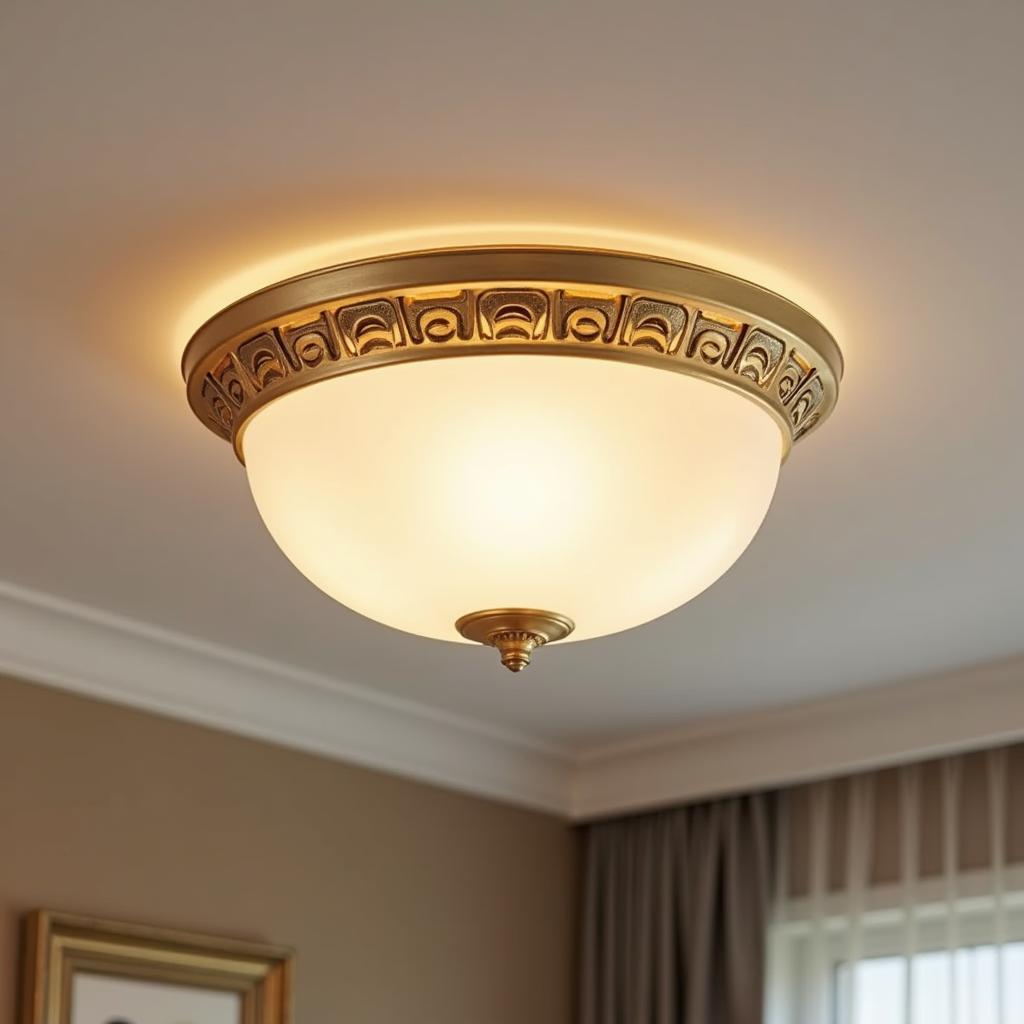 Elegant Art Deco Semi Flush Mount in a Bedroom