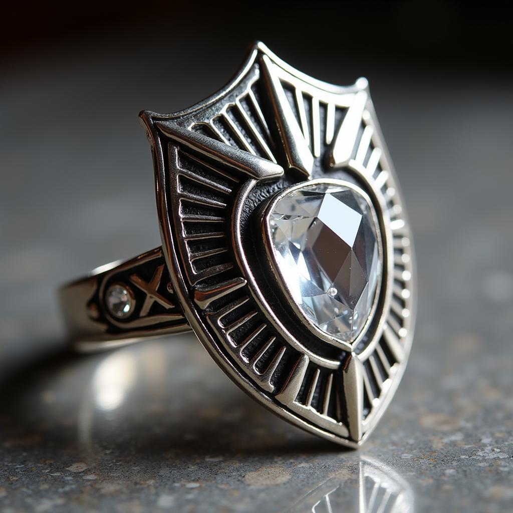 Art Deco Shield Ring Design