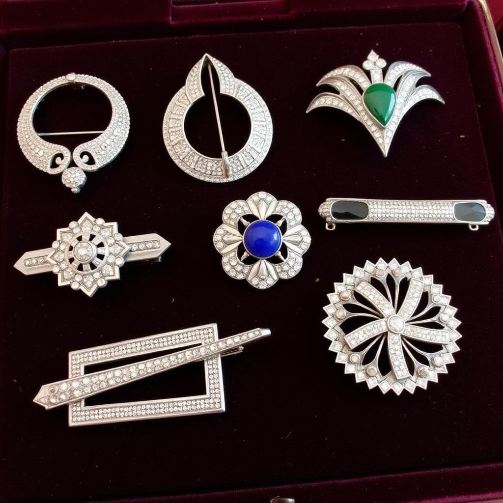 Art Deco silver brooch designs from the 1920s and 1930s