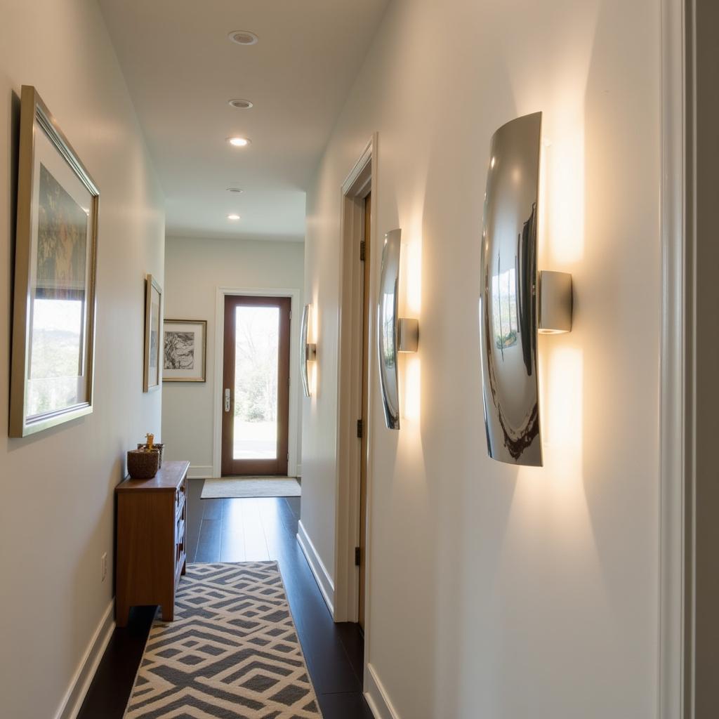 Art Deco Style Wall Sconces in a Hallway