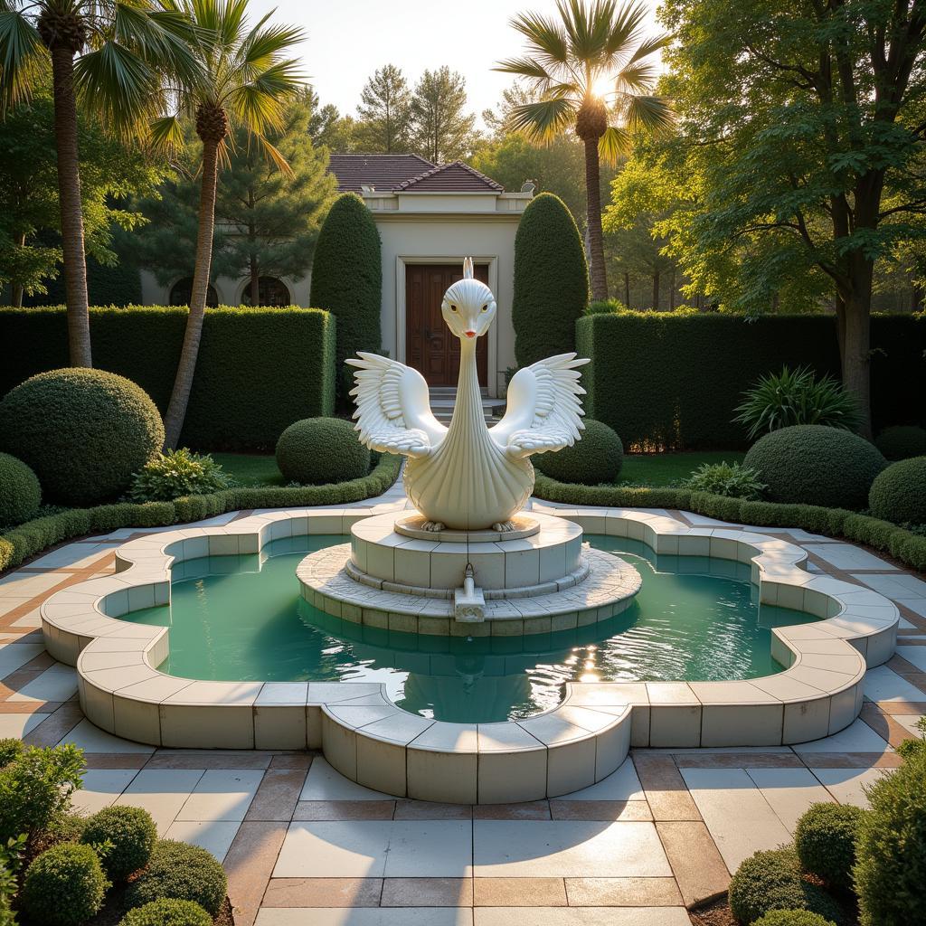 Art Deco Swan Fountain