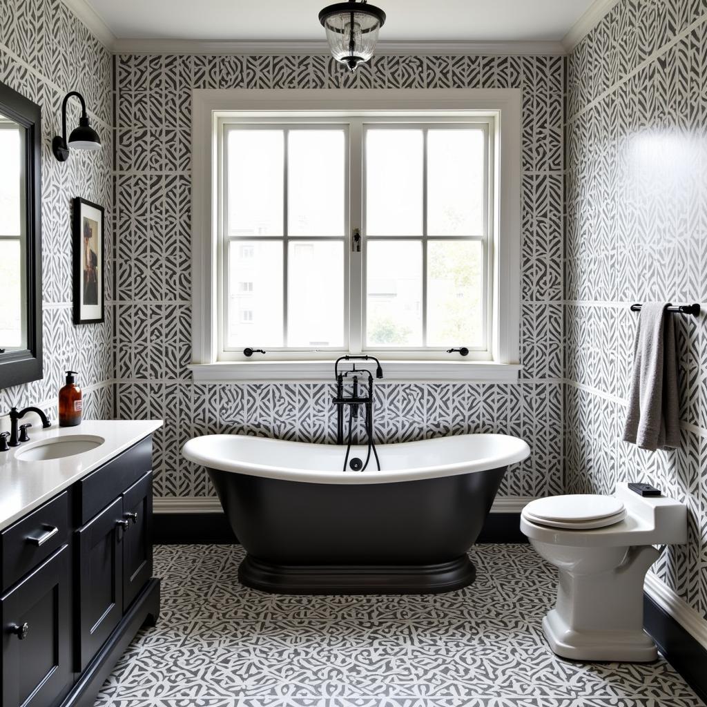 Art Deco Vinyl Tile Bathroom Design