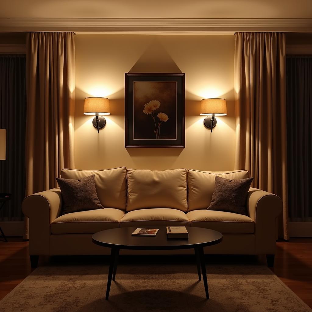 Art Deco Wall Sconces in a Contemporary Living Room