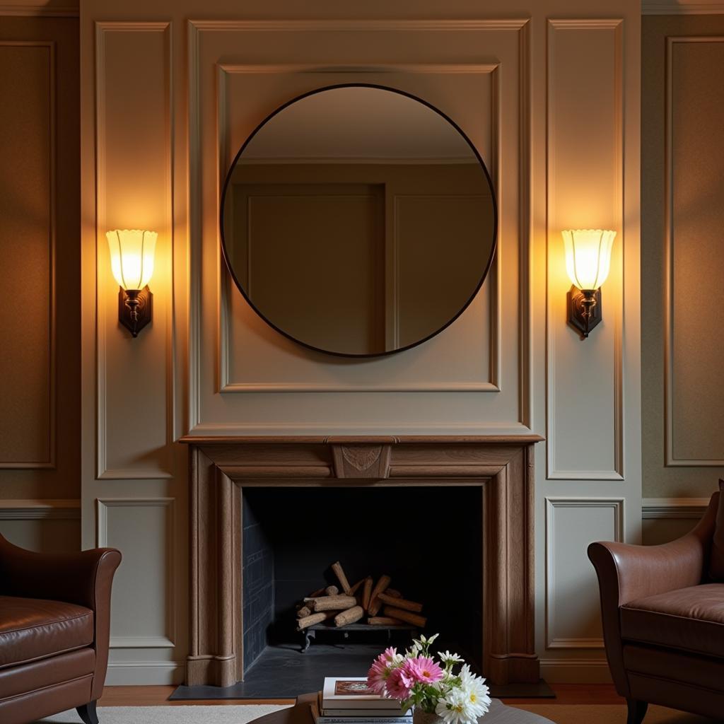 Art Deco Wall Sconces in a Living Room Setting