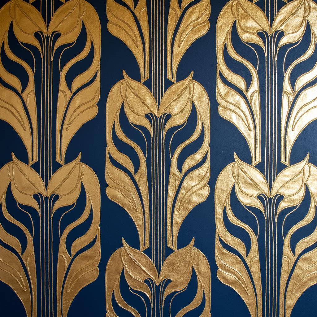 Art Deco Wallpaper Featuring Geometric Patterns