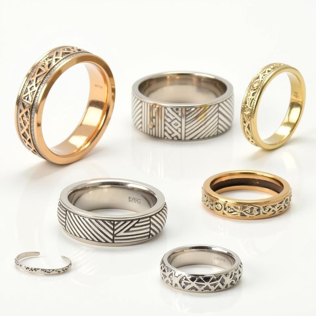 Art Deco Wedding Bands with Geometric Patterns