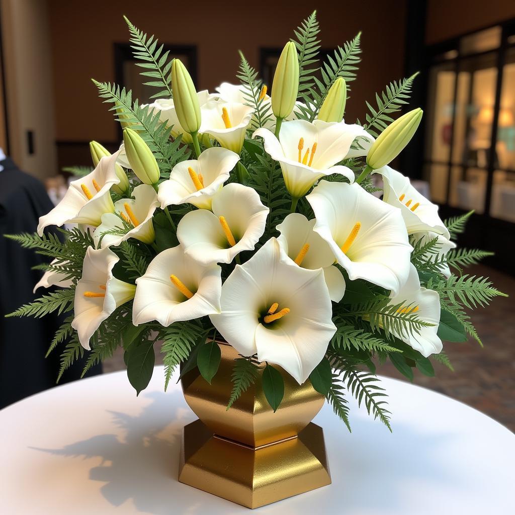 Art Deco Wedding Centerpiece with Gold Accents