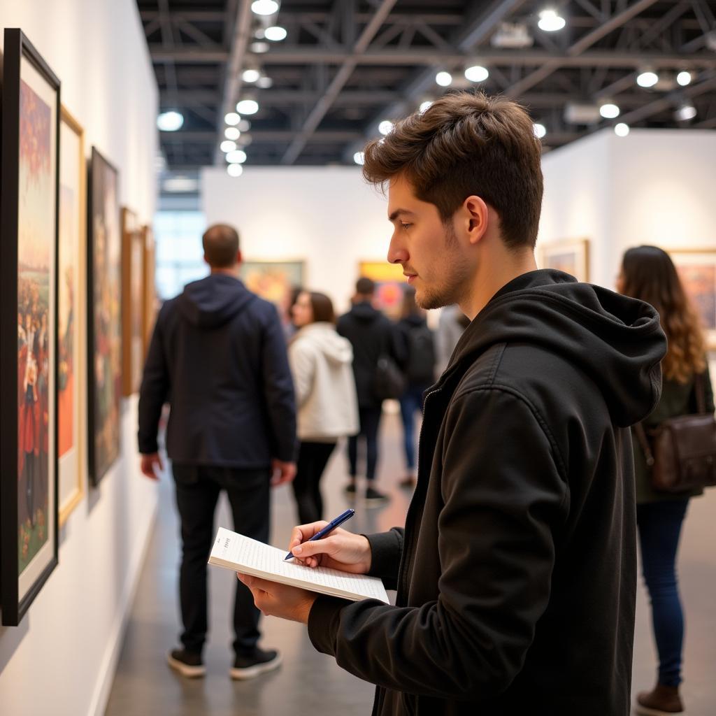 Art Enthusiast Exploring Affordable Art Fair