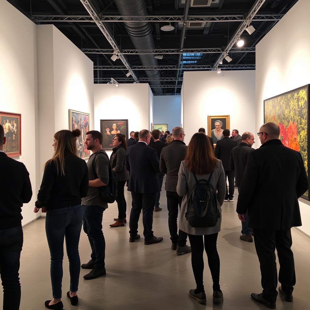 Art Fair Attendees Engaging with Gallerists