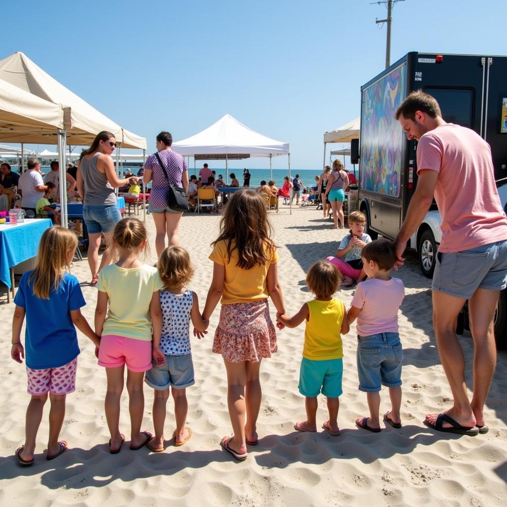 Families enjoying the Art Fest by the Sea