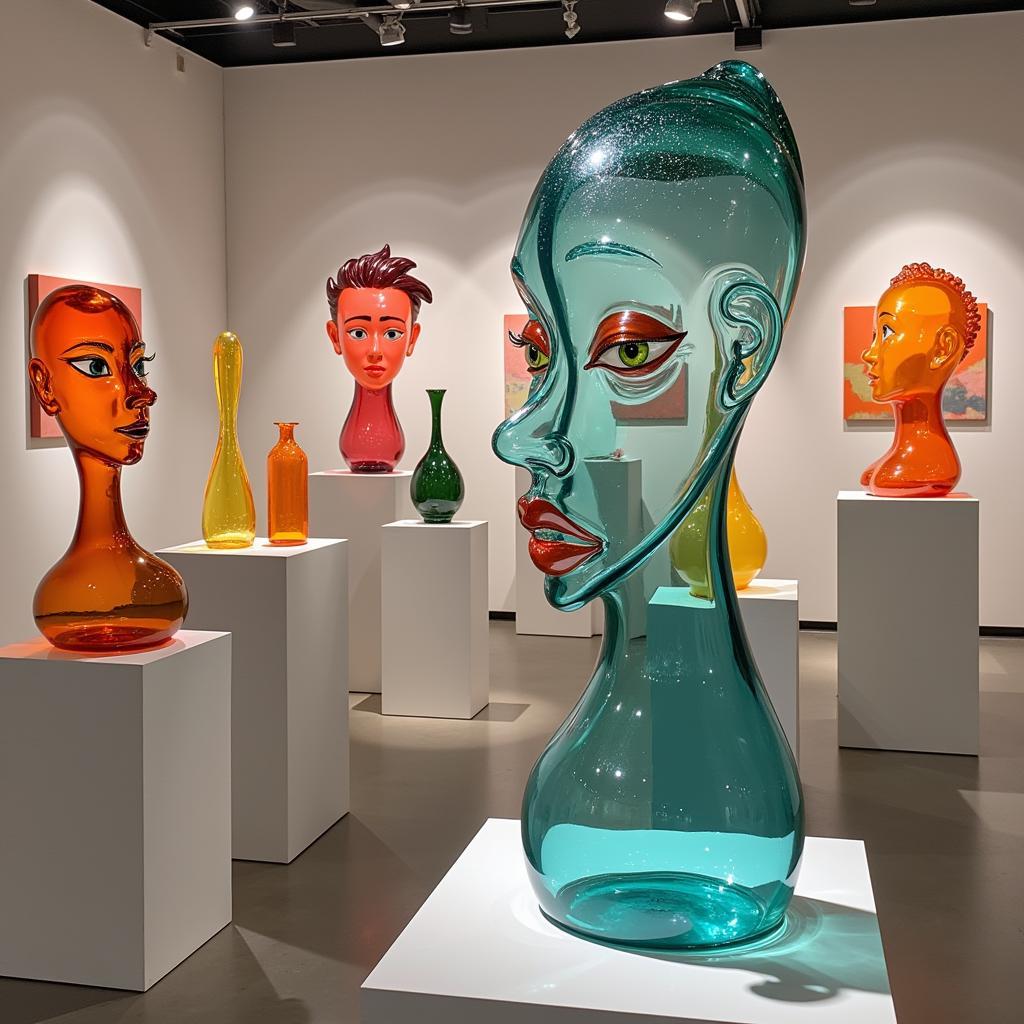 Art Glass Face Sculpture Gallery Exhibition