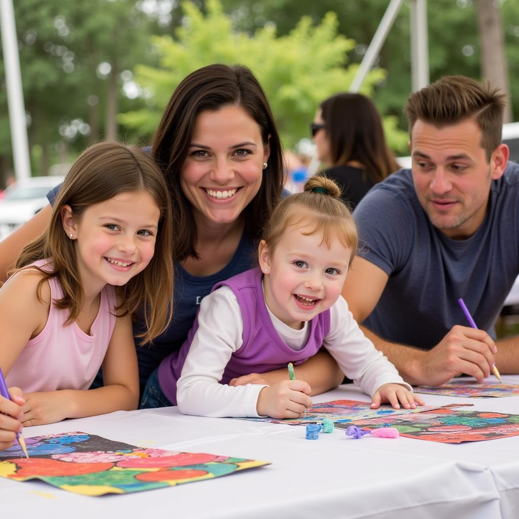 Family Enjoying Art in the Park Port Austin