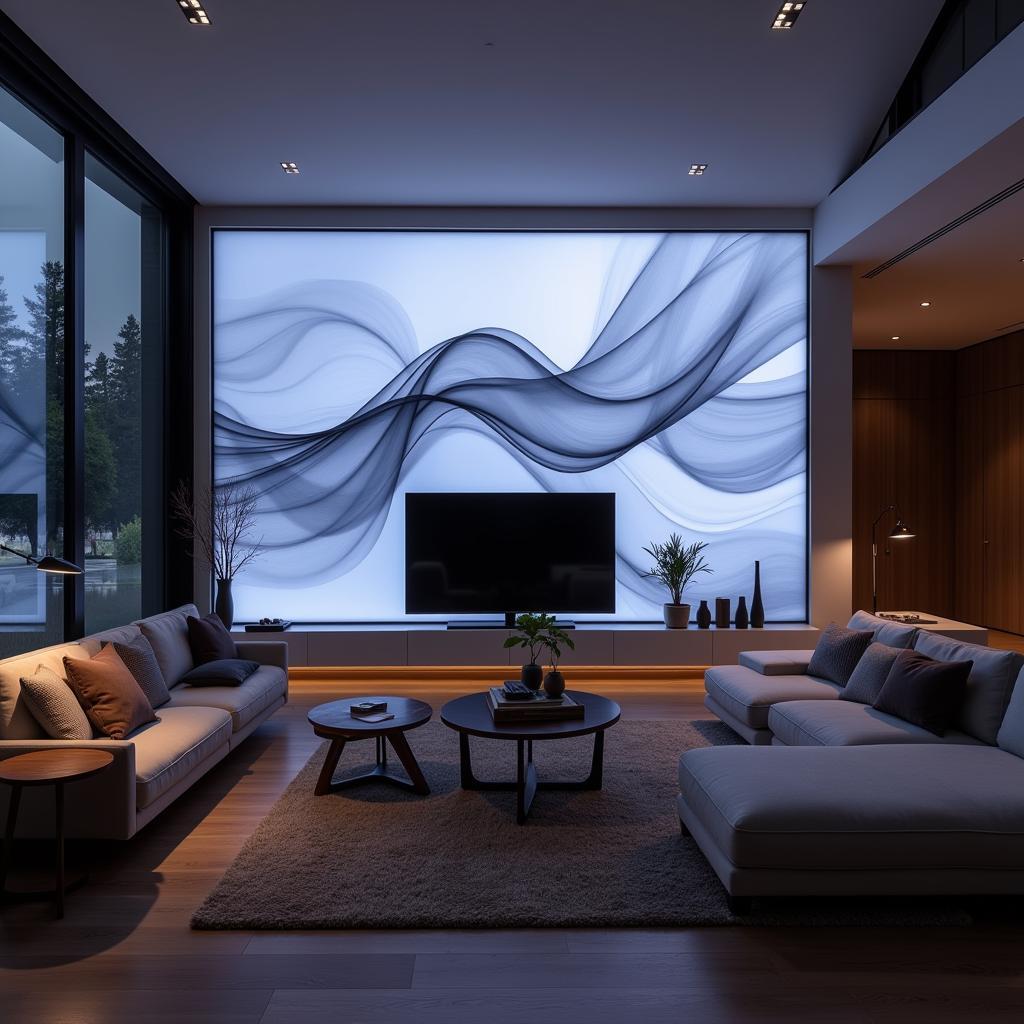 Modern Living Room with Art Light Wall