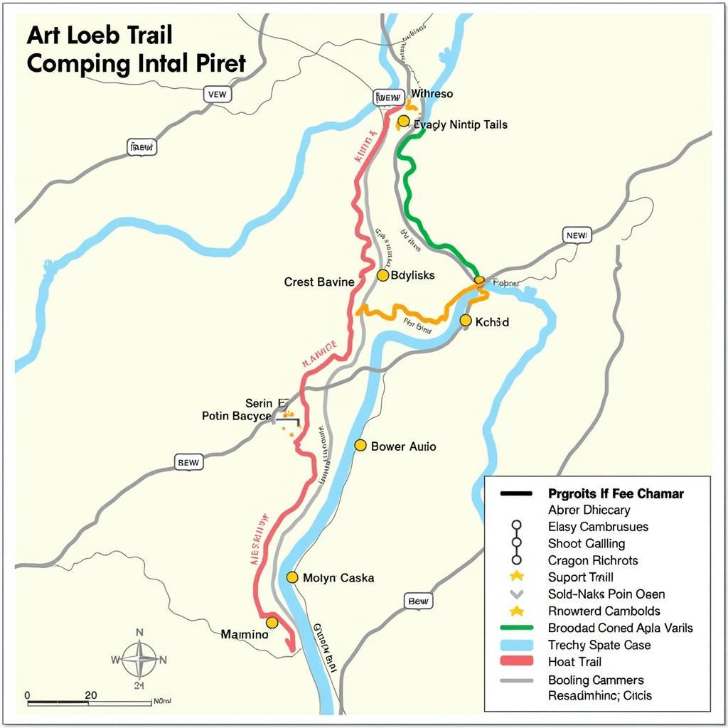 Bản đồ cung đường leo núi Art Loeb Trail