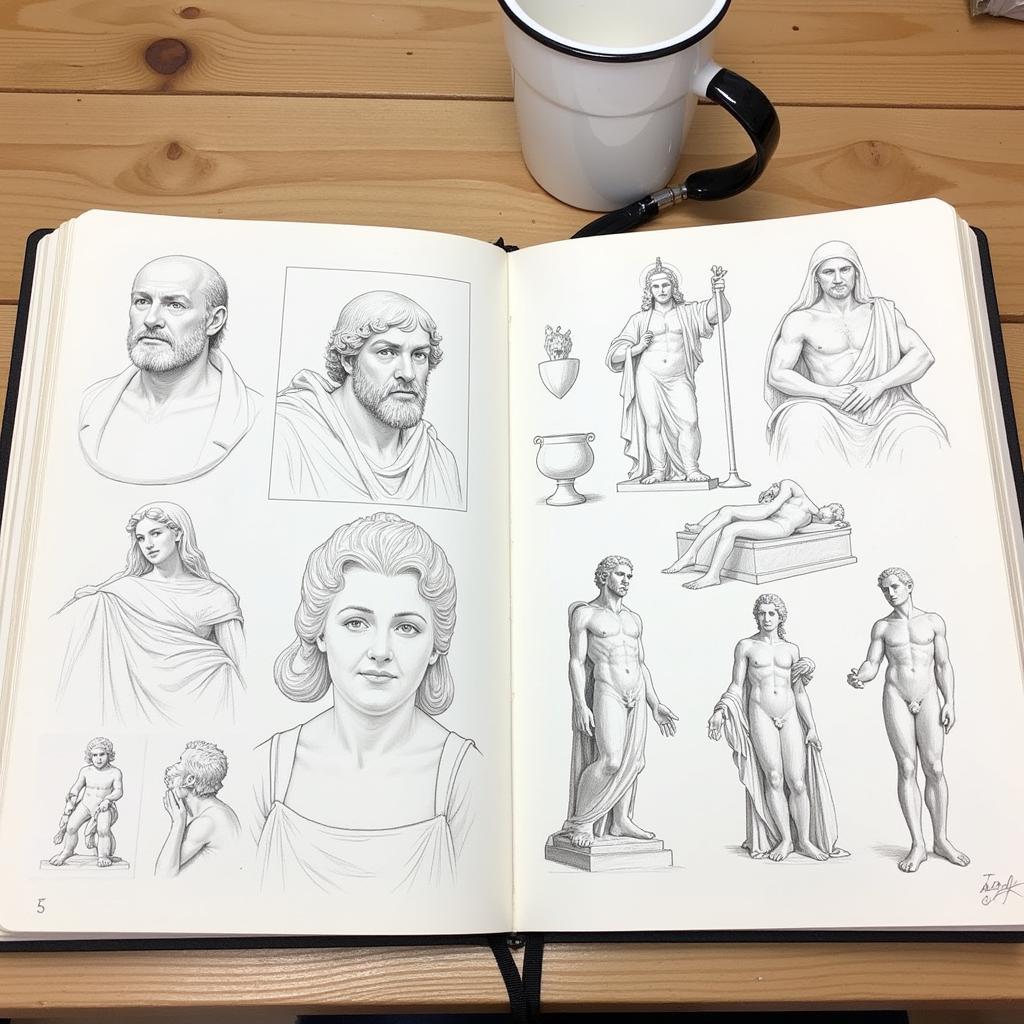 Art Master Studies in a Sketchbook