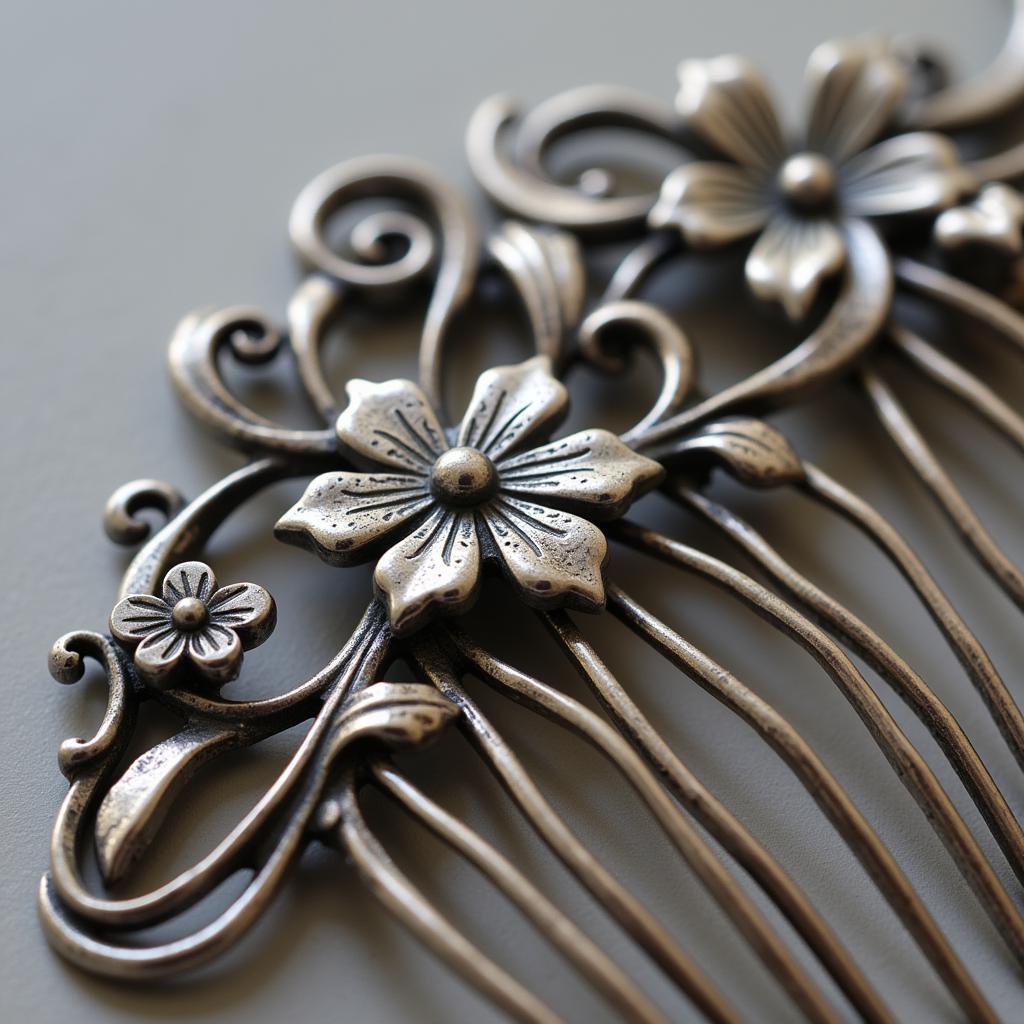 Art Nouveau Silver Hair Comb