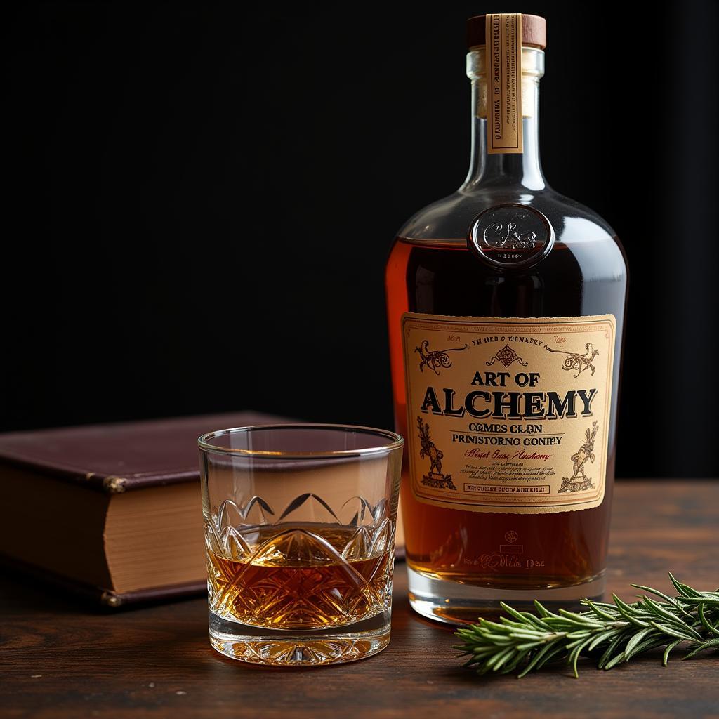 Art of Alchemy Whiskey Bottle and Glass