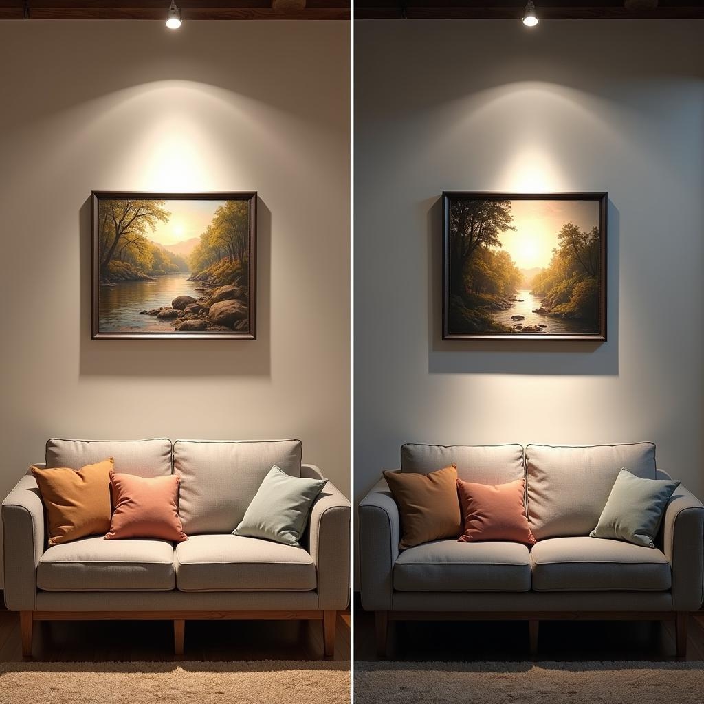 Lighting Examples for Art Above Sofa