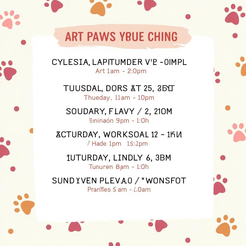 Art Paws Reno Workshop Schedule