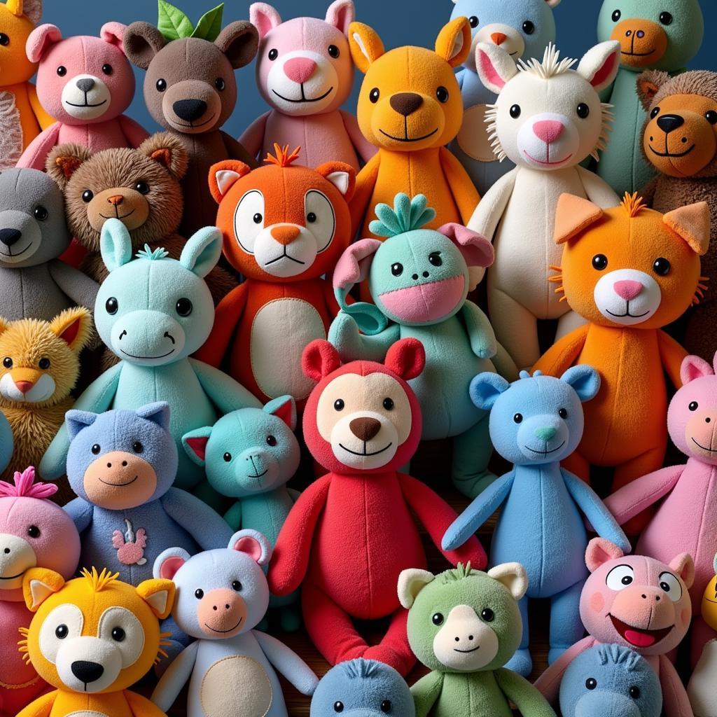 Colorful Collection of Unique Art Plush Toys