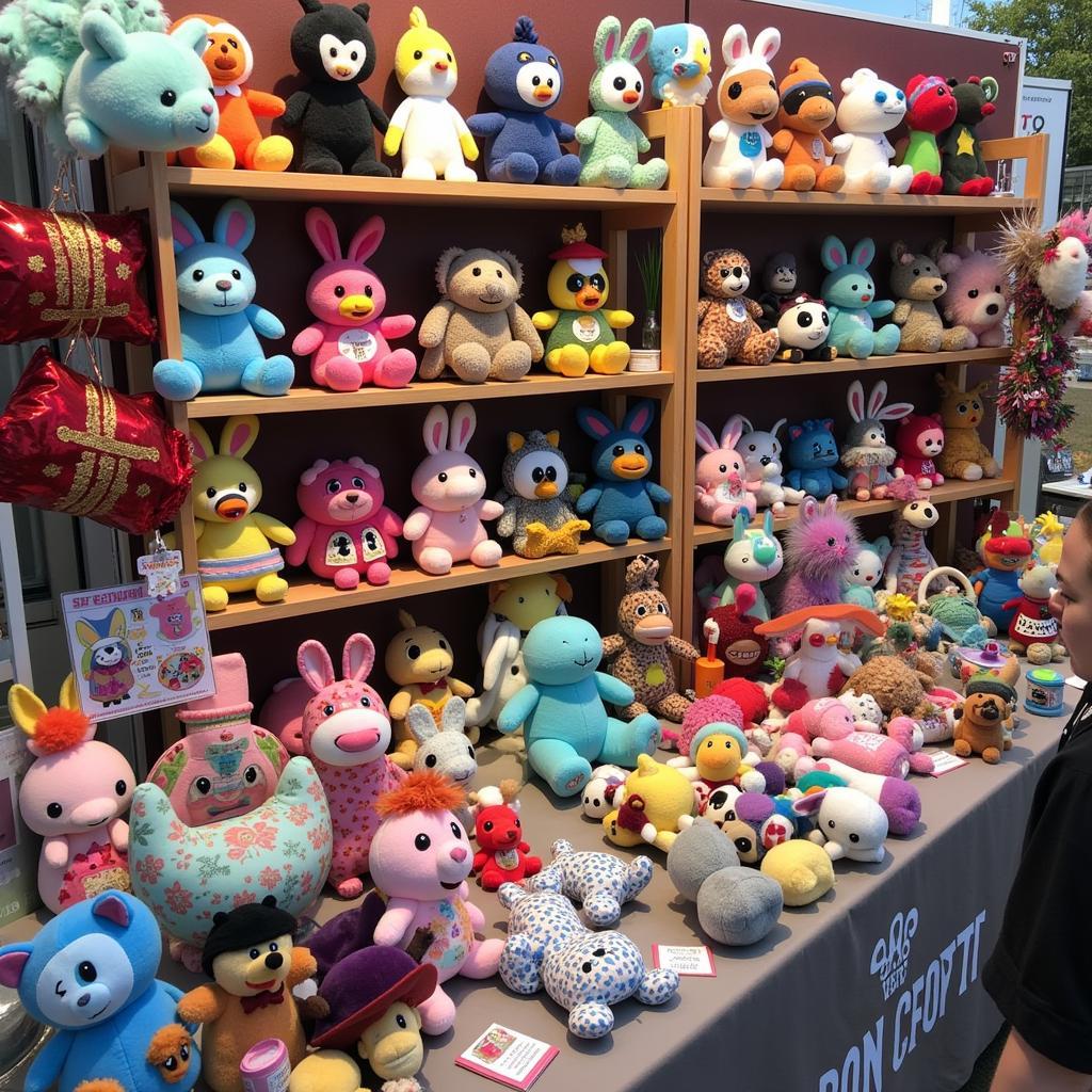 Art Plush Toys Displayed at a Craft Fair