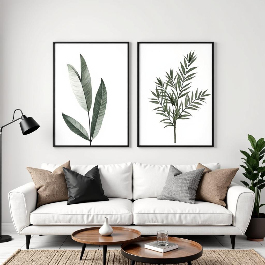 Living Room Decor with Art Prints Set of 4