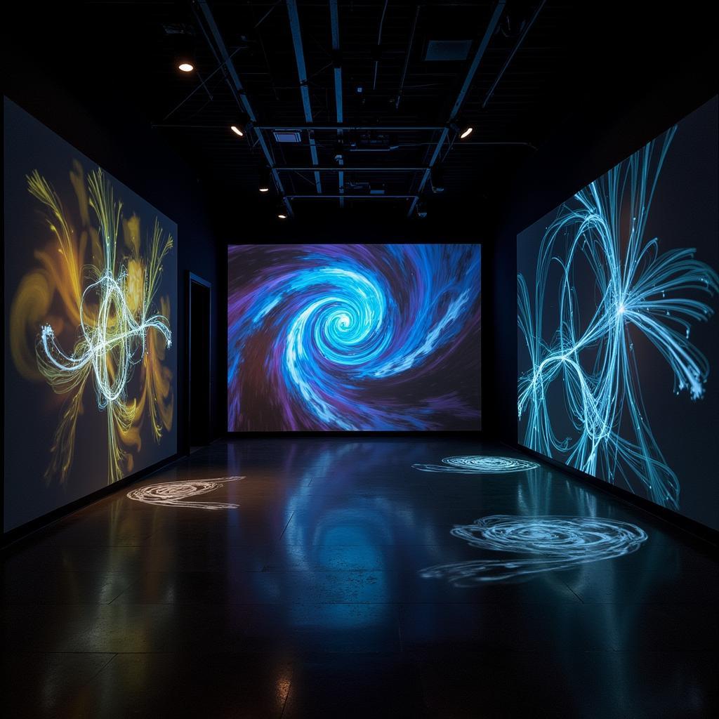 Interactive art installation stimulating multiple senses