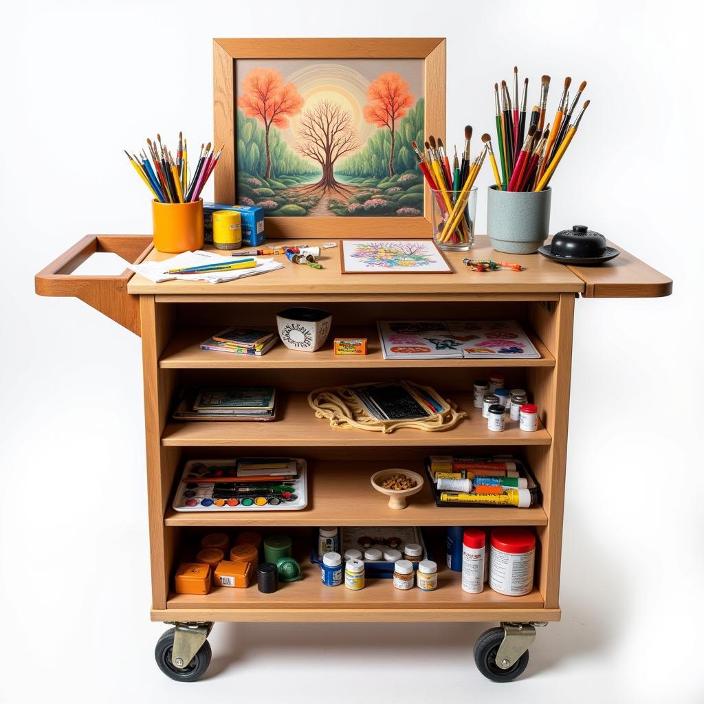 Art Supply Cart Organization