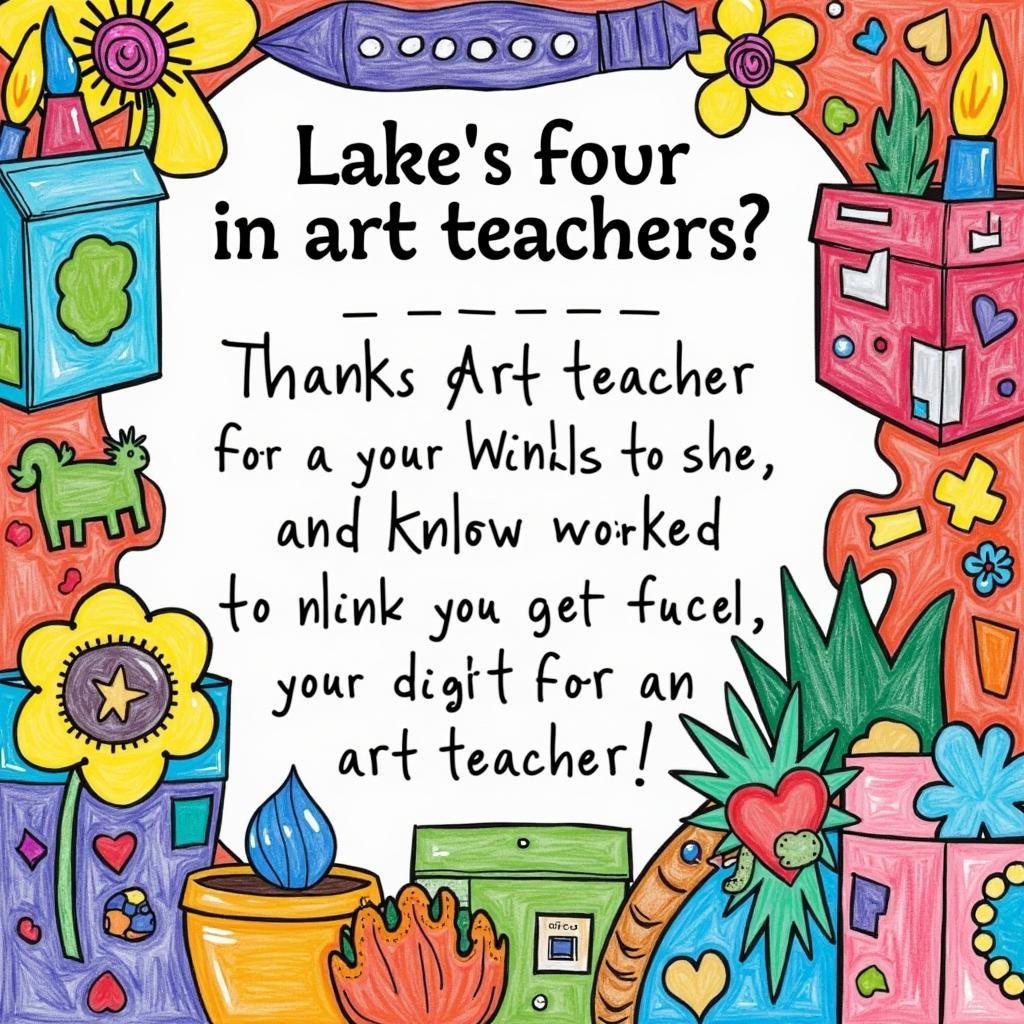 Student Artwork for Art Teacher Appreciation Day