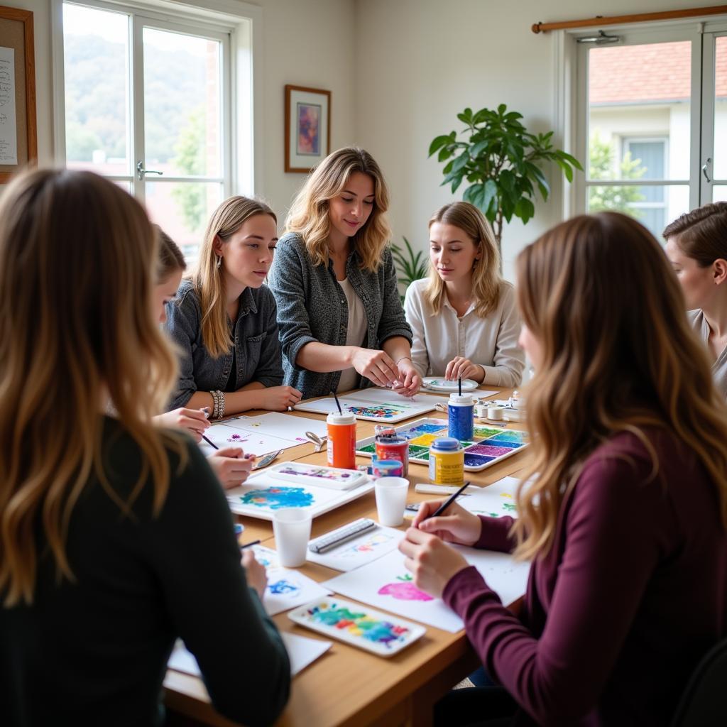 Art Therapy Volunteers Participating in a Training Session