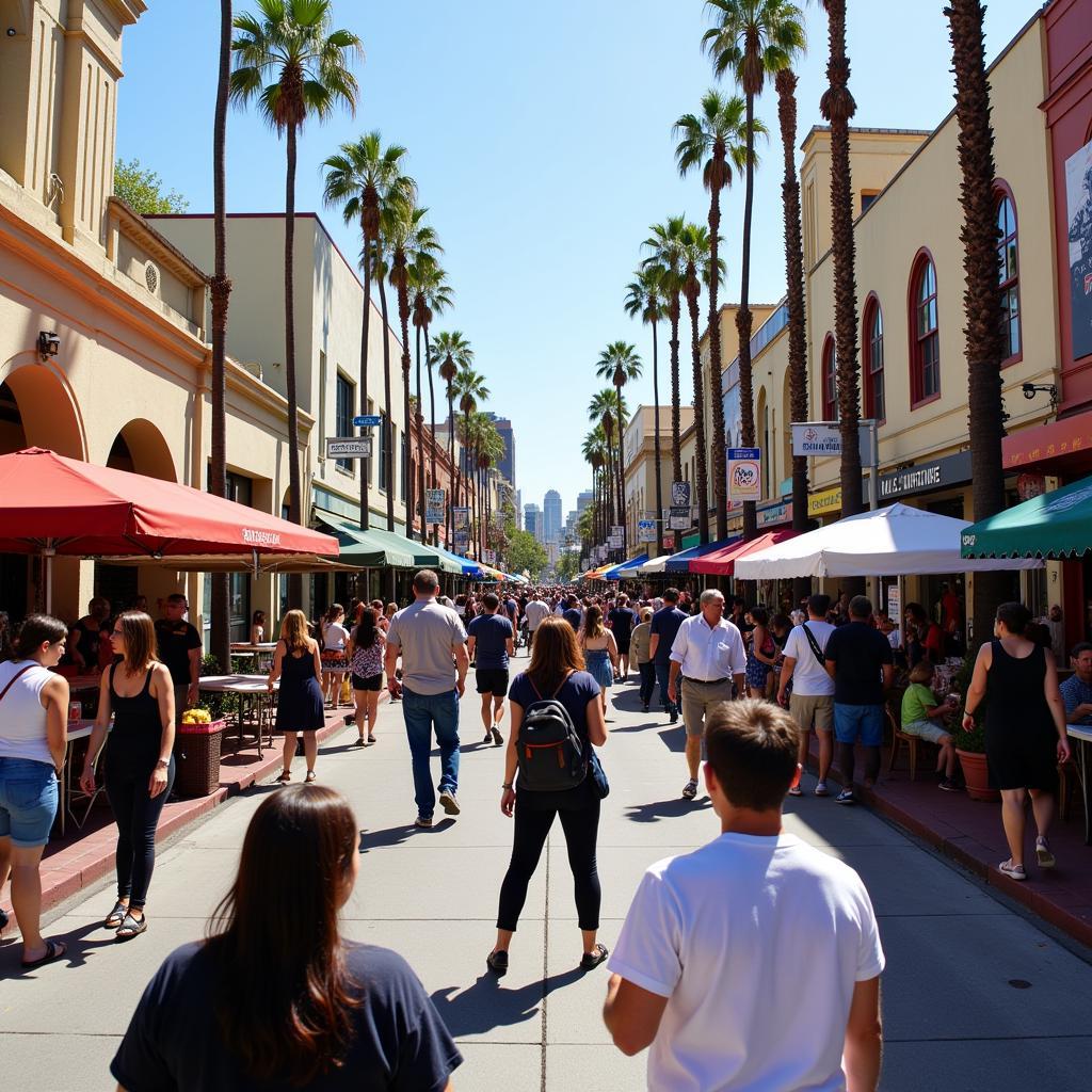 Crowds exploring Art Walk Hollywood