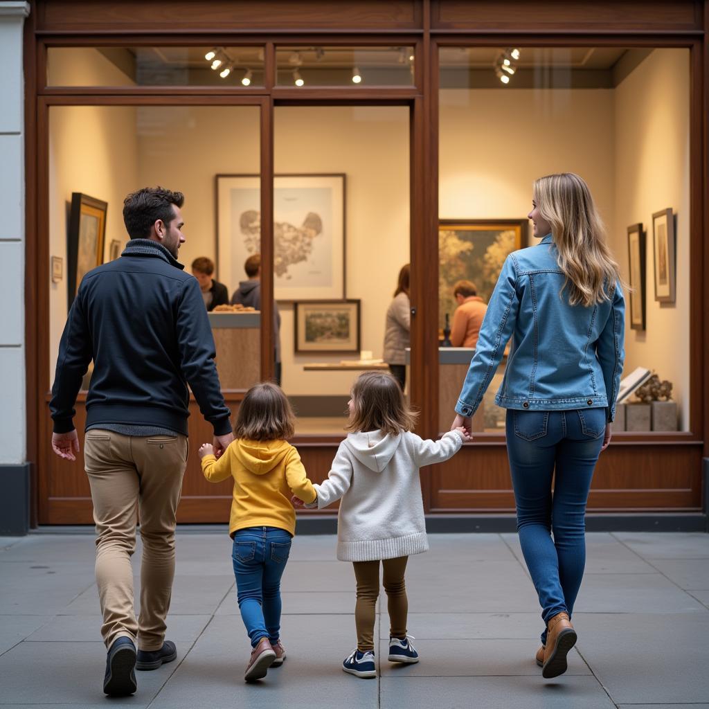 Family Enjoying Art at Art Walk