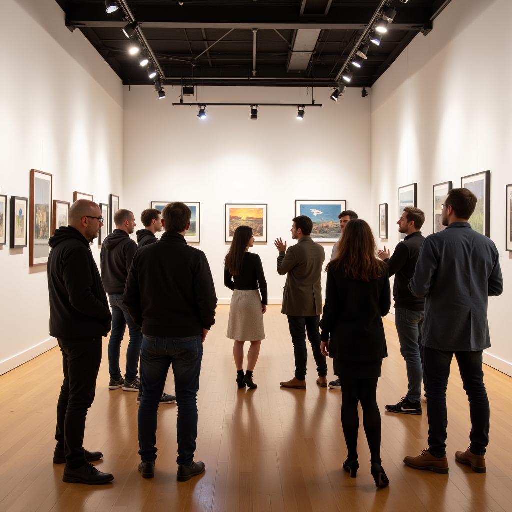 Art enthusiasts exploring a gallery during the Adams Morgan Art Walk