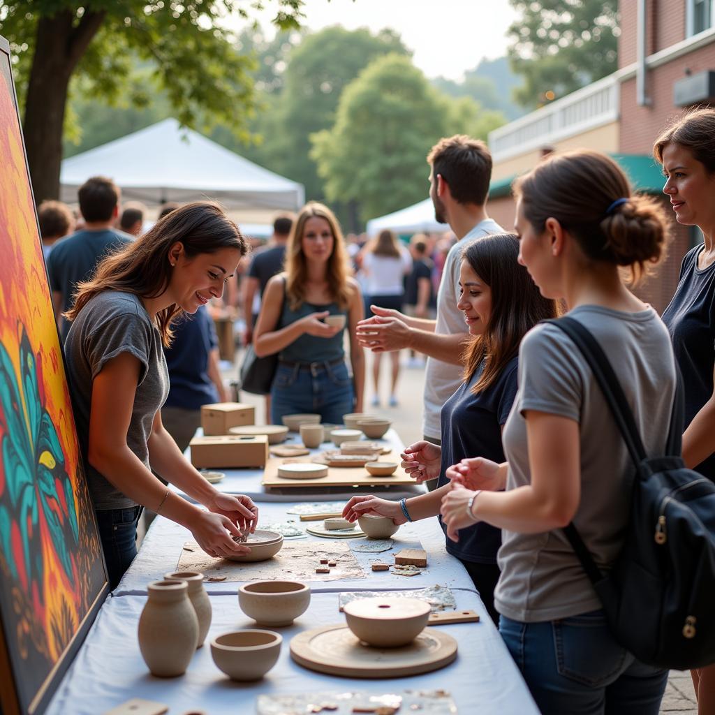 Artists showcasing art at Yellow Springs Art on the Lawn