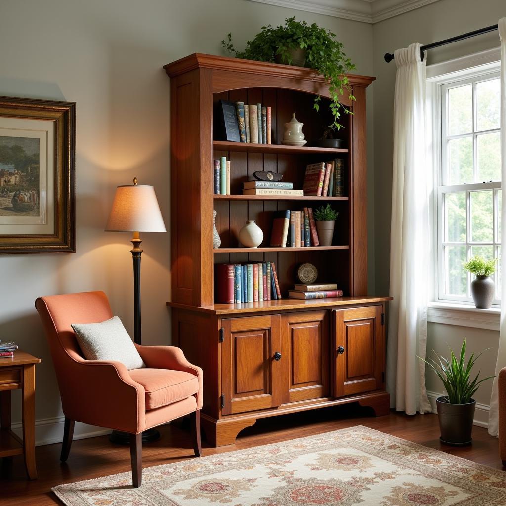 Arts and Crafts Bookshelf in a Living Room