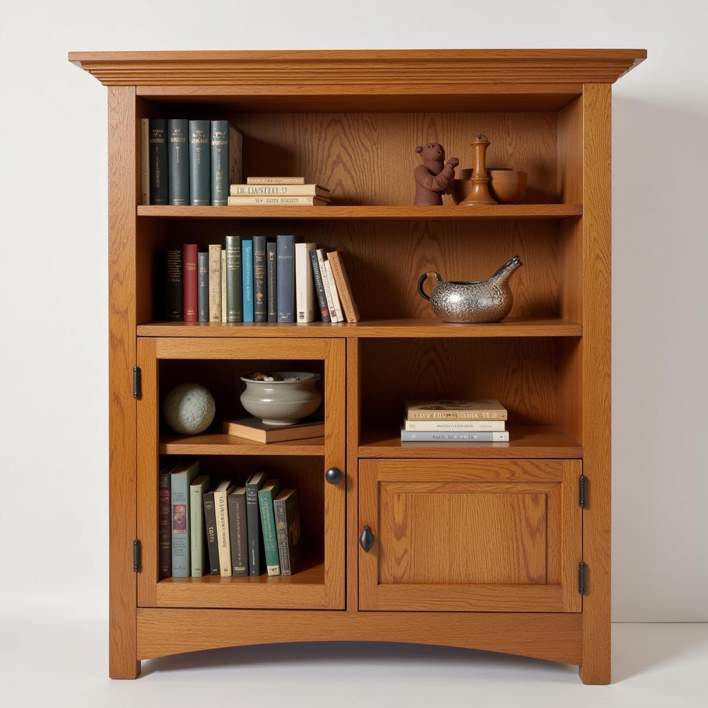 Arts and Crafts Bookshelf Example in Oak Wood