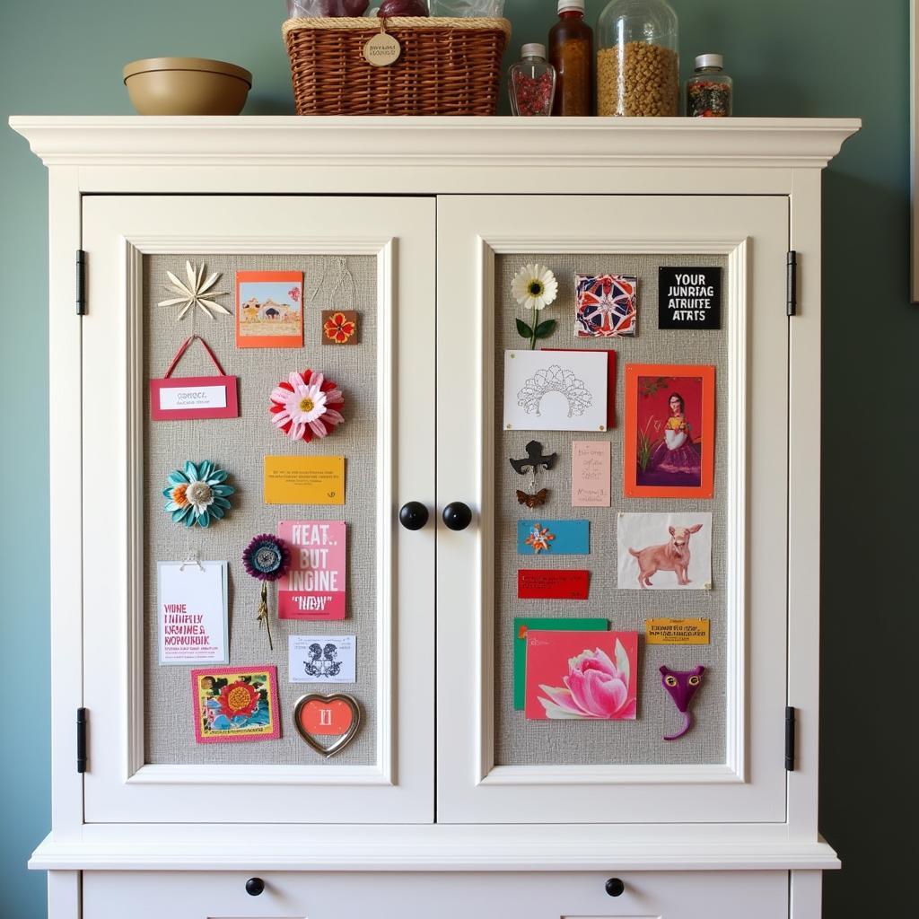 Arts and crafts cabinet with mood board