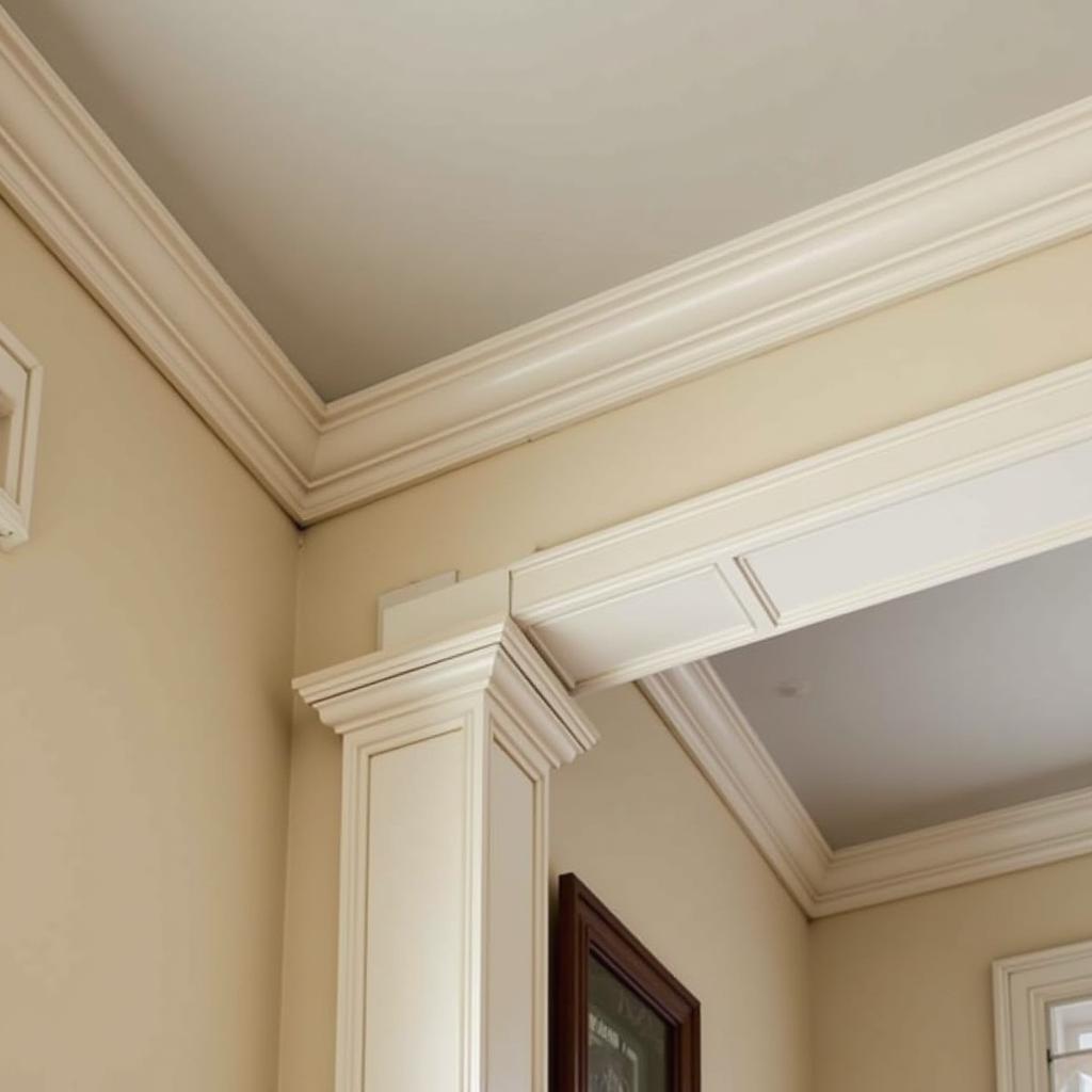 Arts and Crafts Crown Molding Detail in a Dining Room