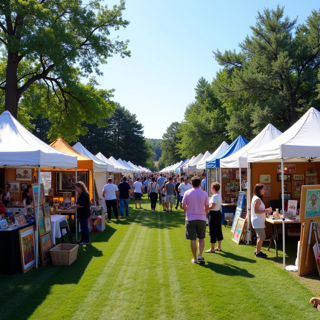 Artists and artisans showcasing their work at the New Paltz Arts and Crafts Fair