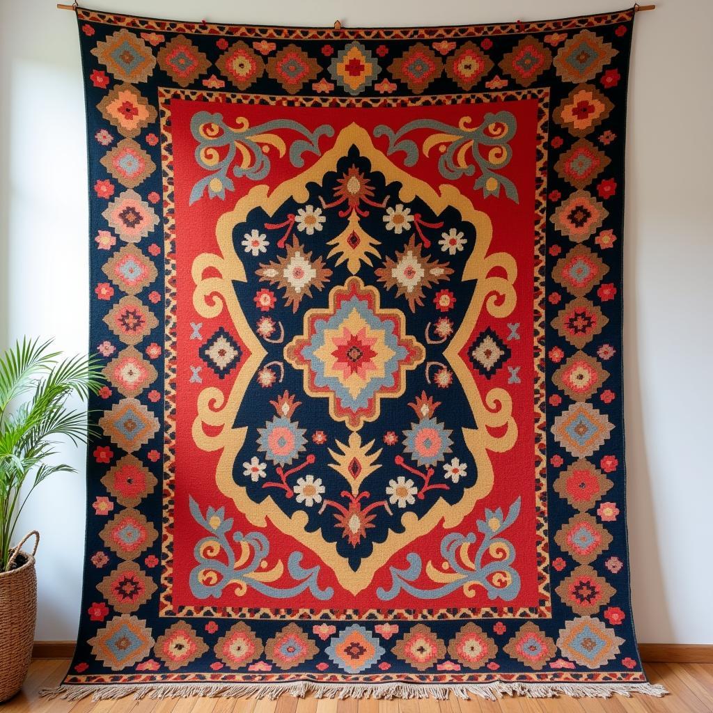 Arts and Crafts Rug as Wall Hanging